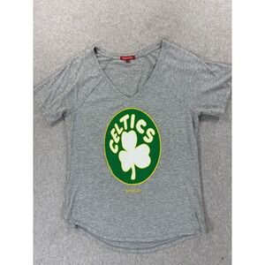 Boston Celtics Screened Logo Basketball S/S Tee‎ Shirt (Women's Small) Gray